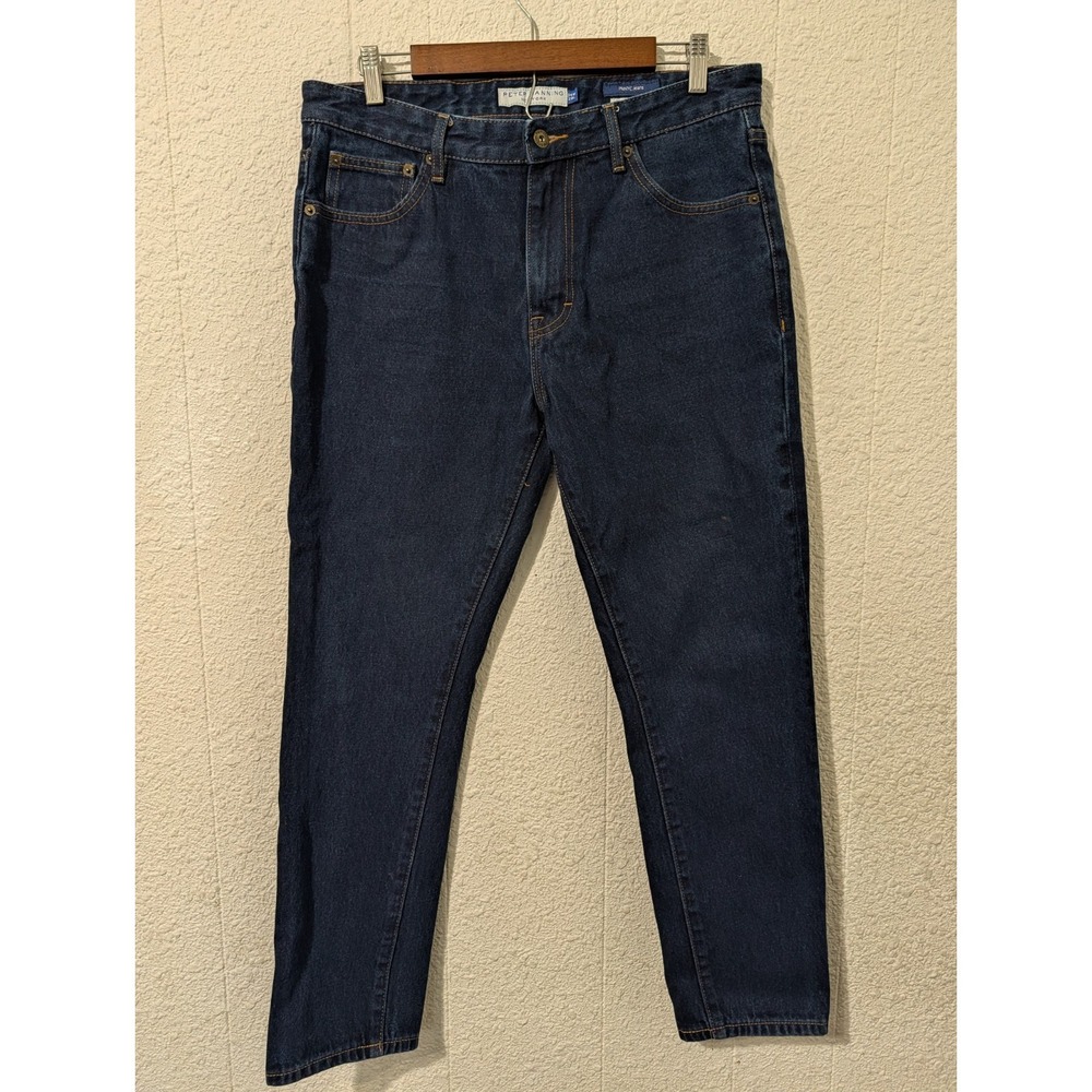 Peter Manning Jeans Mens 34 Blue Slim Fit Stretch Denim Dark Wash PMNYC 34x28
